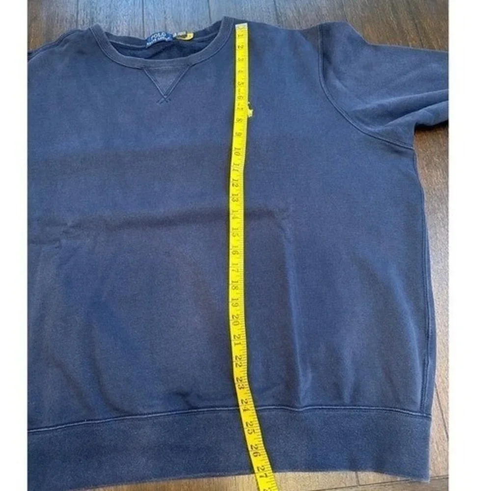 Polo Ralph Lauren Mens XXL Navy Blue Crewneck Sweatshirt Yellow Pony Logo Fleece